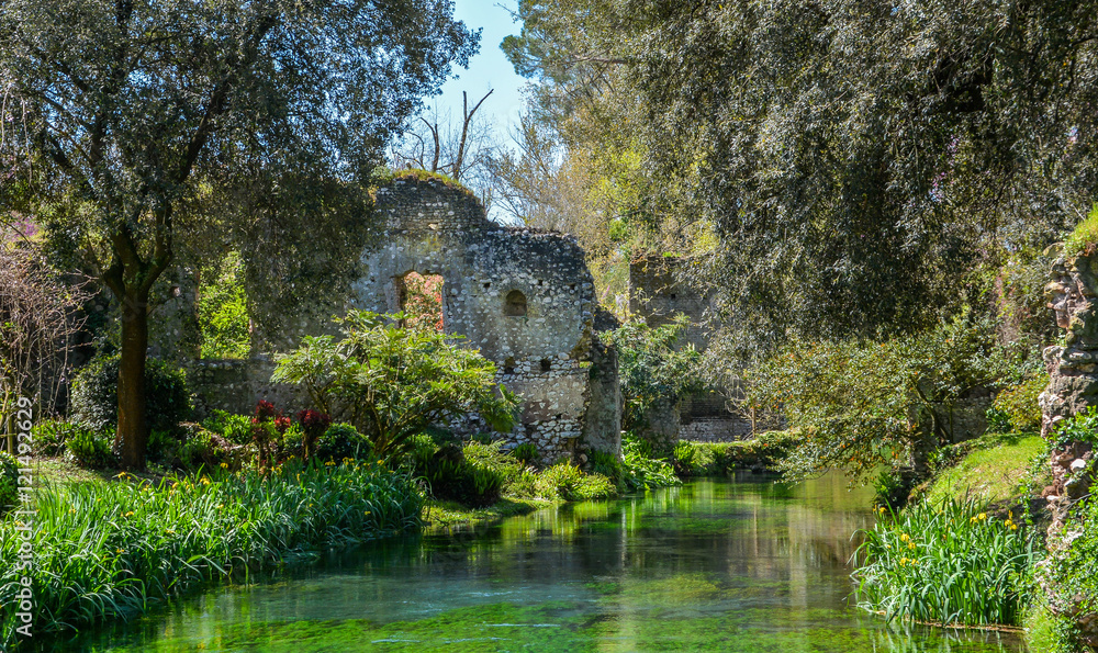 The idyllic Ninfa Gardens, Latina Province, Lazio (Italy)