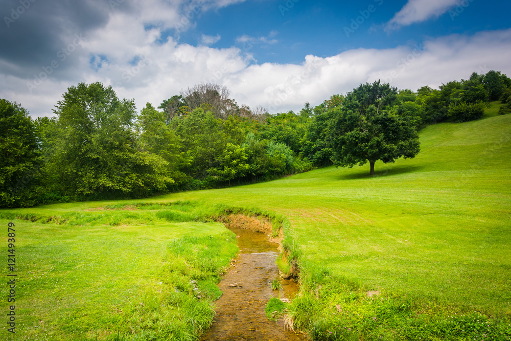 Small creek and field in rural Carroll County, Maryland. Small creek and field in rural Carroll County, Maryland.
