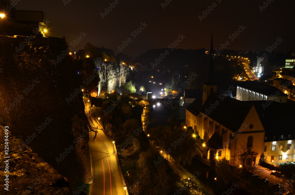 Luxembourg city by night.
