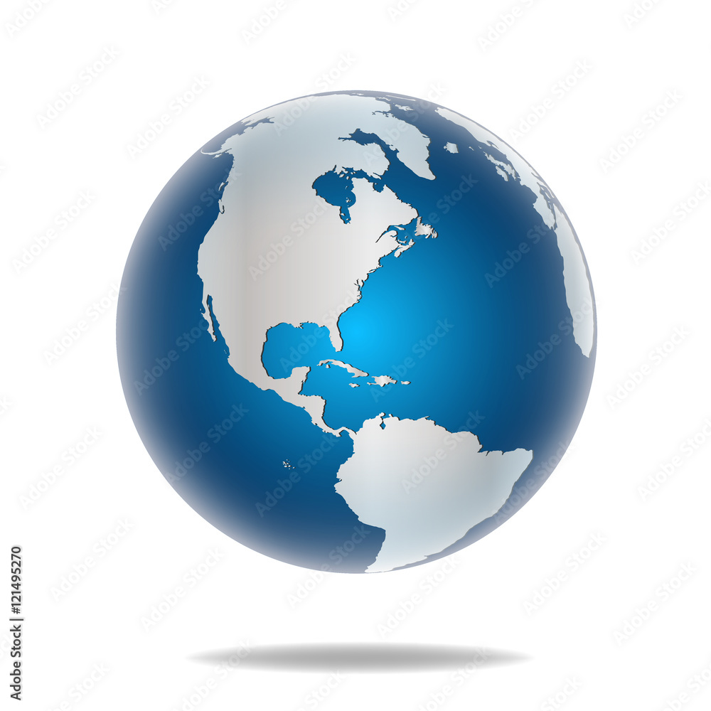 Vector globe icon of the world