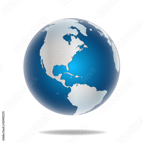 Vector globe icon of the world
