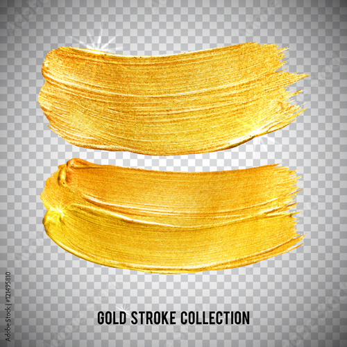 Gold watercolor texture paint stain abstract illustration set. Shining brush stroke for you amazing design project of hand painted golden background