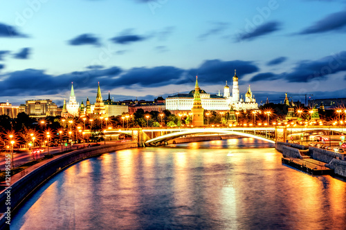 View of Moscow Kremlin in the night. Russia