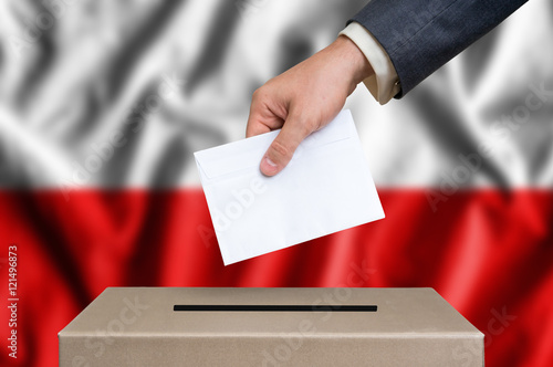 Election in Poland - voting at the ballot box photo