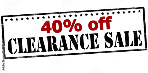 Forty percent off clearance sale