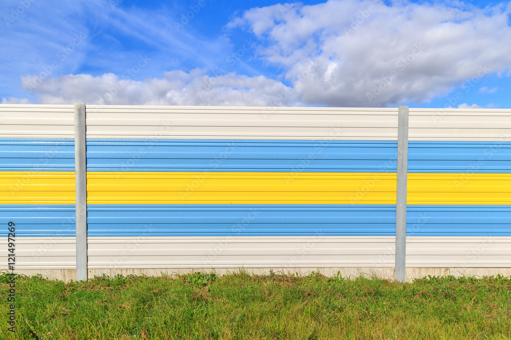 Fototapeta premium Metallic colored fence
