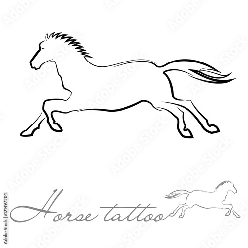 silhouette of a horse for tattoo or logo