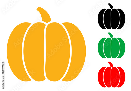 Icono plano calabaza varios colores