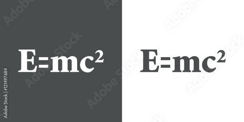 Icono plano simbolo E=mc2 gris.