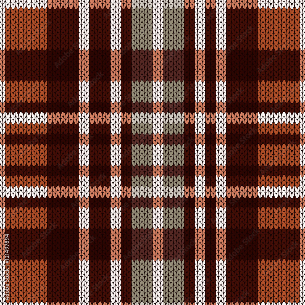 Seamless pattern as a knitted fabric in brown and grey colors Seamless pattern as a knitted fabric in brown and grey colors