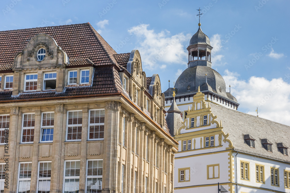 Fototapeta premium Old buildings in the historical center of Paderborn