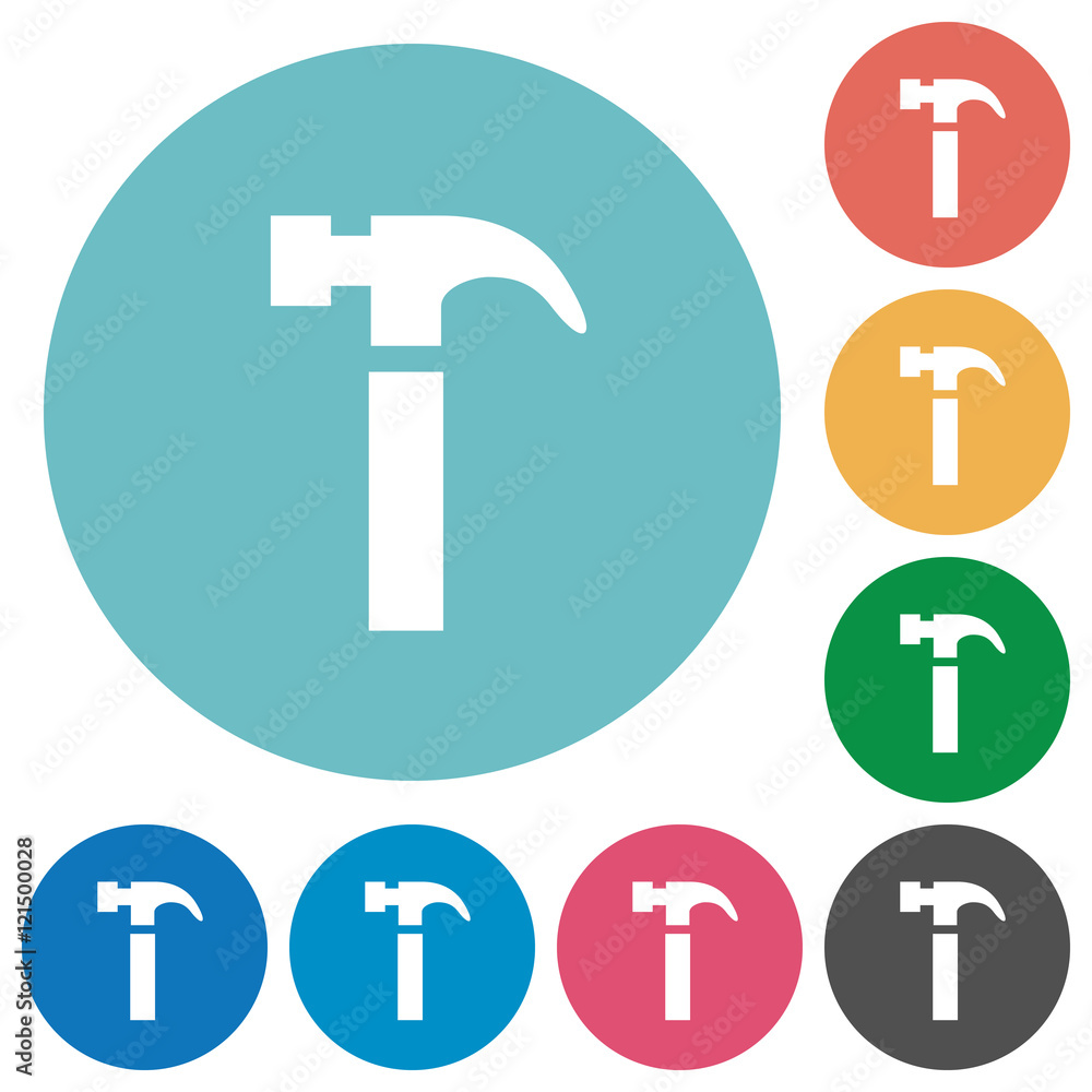 Flat hammer icons