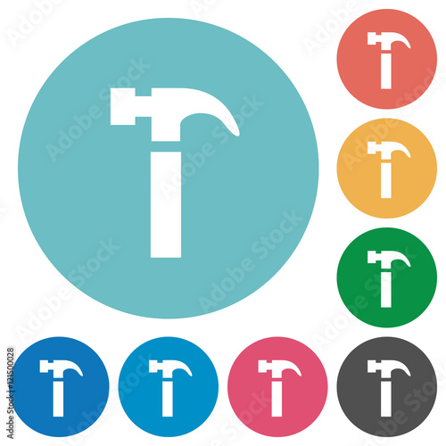 Flat hammer icons