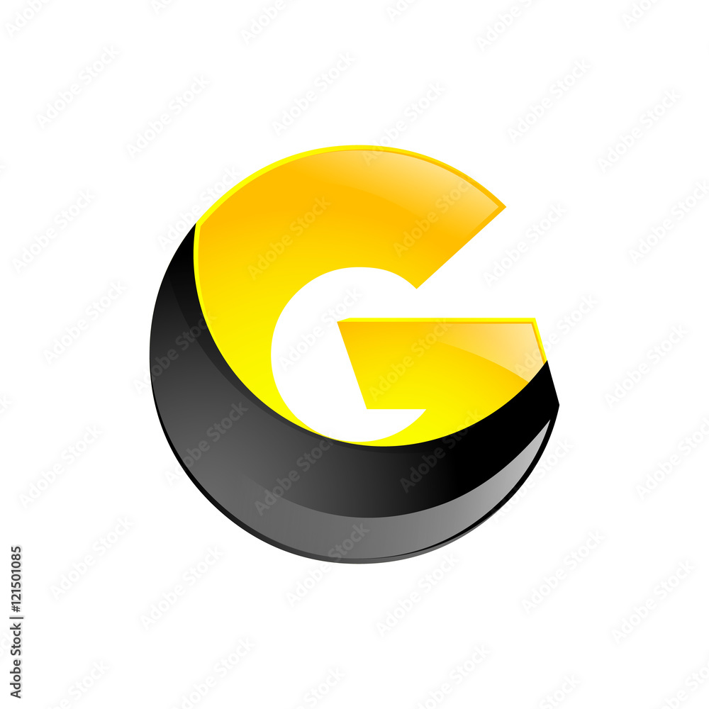 Creative yellow and black symbol letter G for your application or company design alphabet Graphics 3d letter Creative yellow and black symbol letter G for your application or company design alphabet Graphics 3d letter
