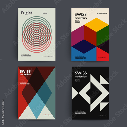 Retro covers set. Swiss style modernism. Eps10 vector.