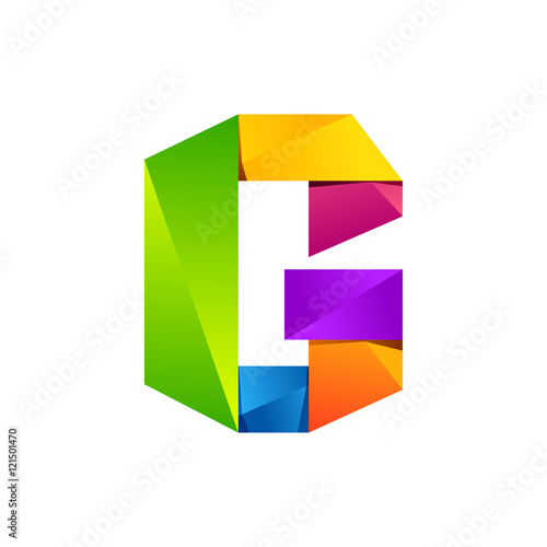 G letter one line colorful logo. Vector design template elements an icon for your application or company