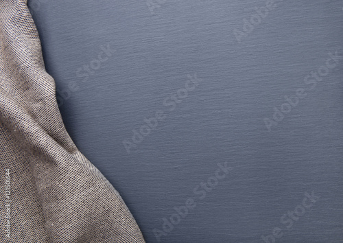 Tablecloth on blue stone board in kitchen texture