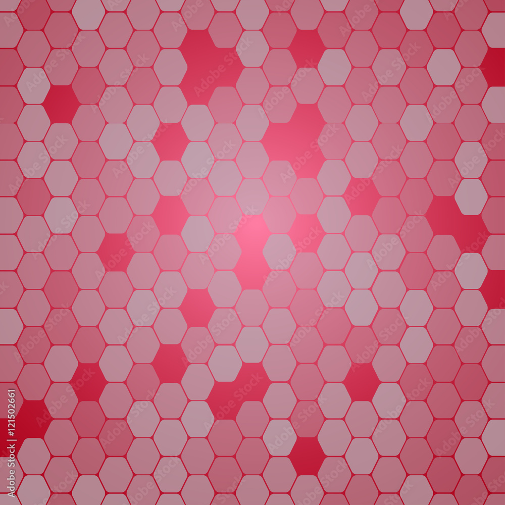 Vector abstract gradient red background with hexagons various opacity and  holes. Stock Vector | Adobe Stock