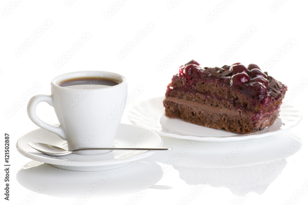 coffee and cake with cherries coffee and cake with cherries
