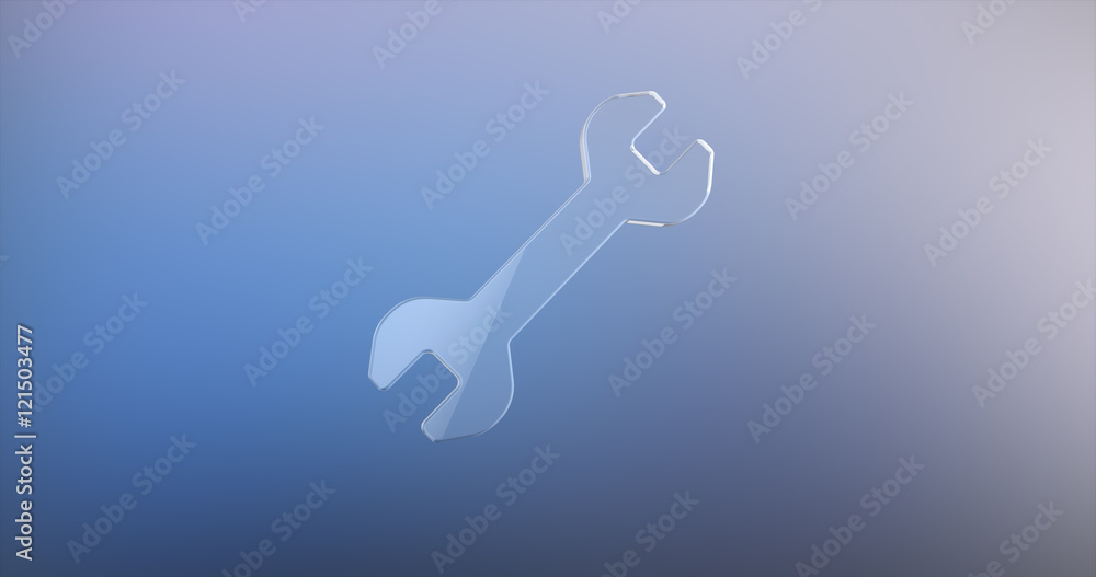 Wrench Glass 3d Icon on gradient background Wrench Glass 3d Icon on gradient background