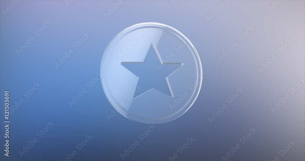 Star Badge Glass 3d Icon on gradient background Star Badge Glass 3d Icon on gradient background