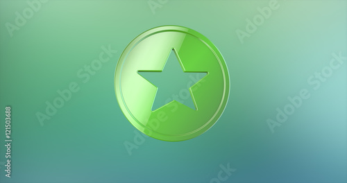 Star Badge Color 3d Icon on gradient background