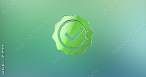 Approve Verified Color 3d Icon on gradient background