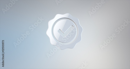 Approve Verified White 3d Icon on gradient background