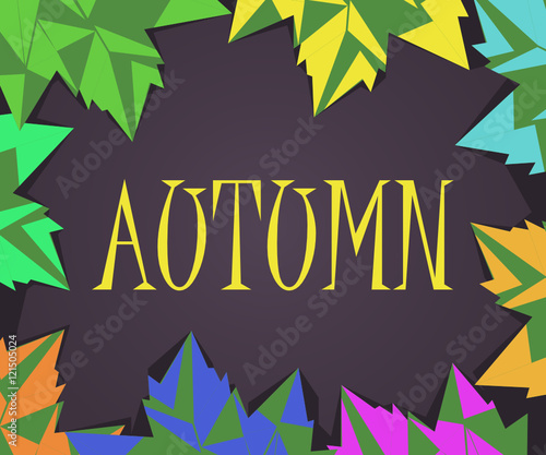 autumn poster. colored leaves
