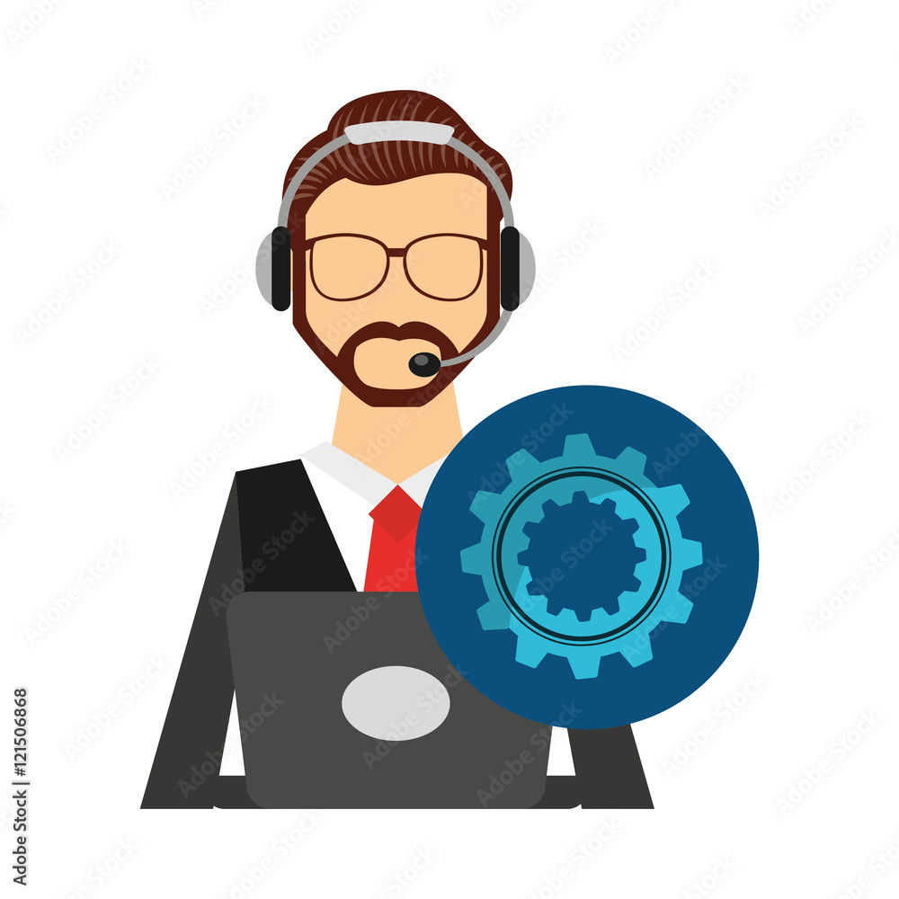 call center operator avatar vector illustration design call center operator avatar vector illustration design