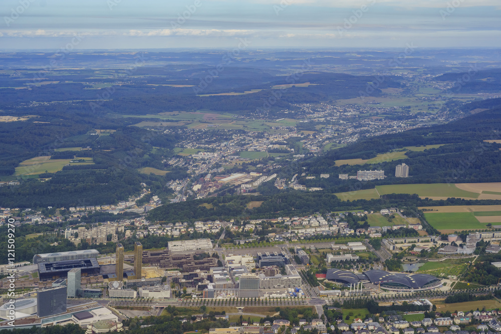 Aerial view of the Kirchberg city