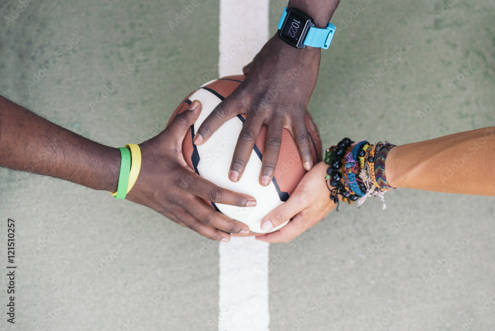 Fototapeta premium Multiethnic Friends Stacking Hands.