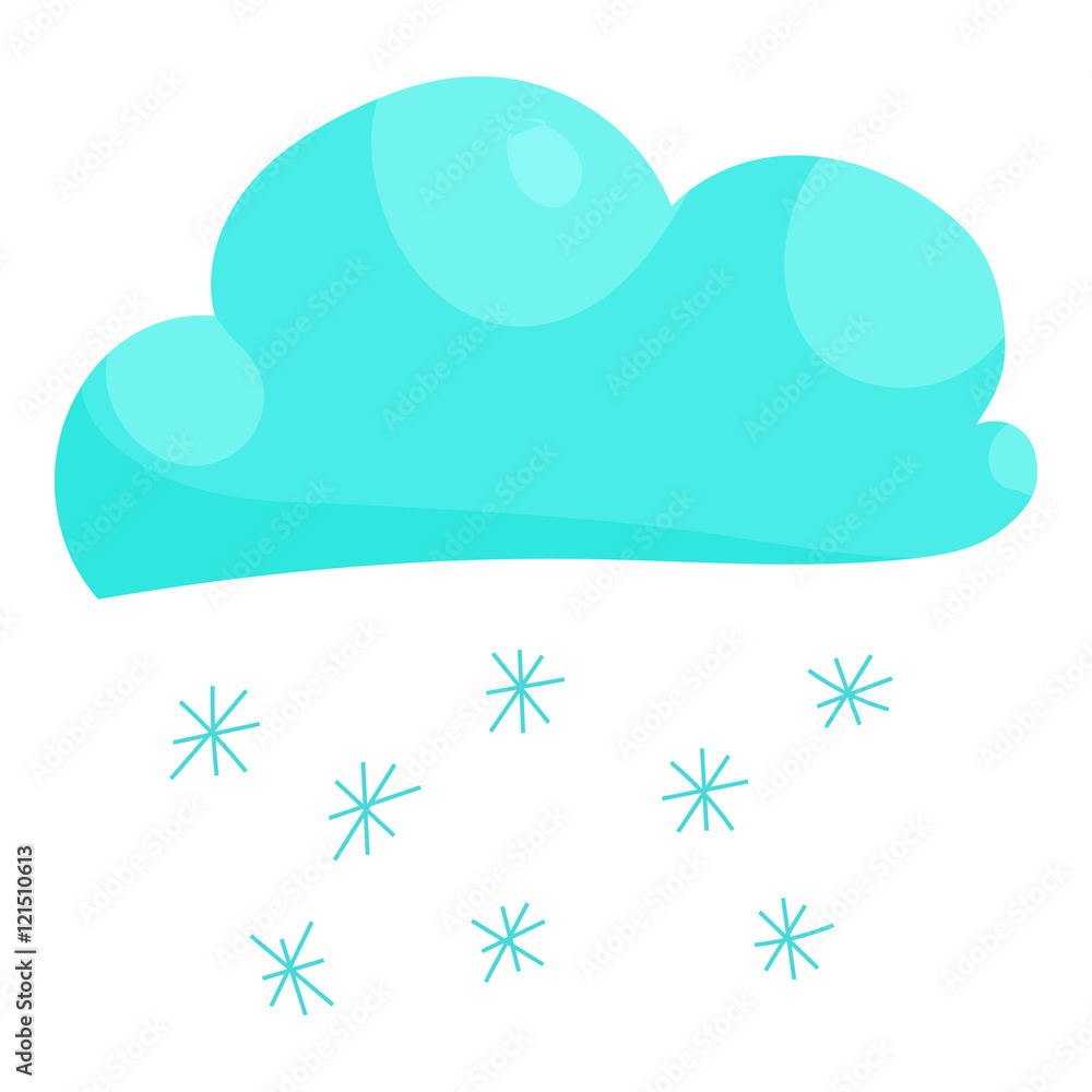 Obraz premium Cloud snow icon in cartoon style isolated on white background vector illustration