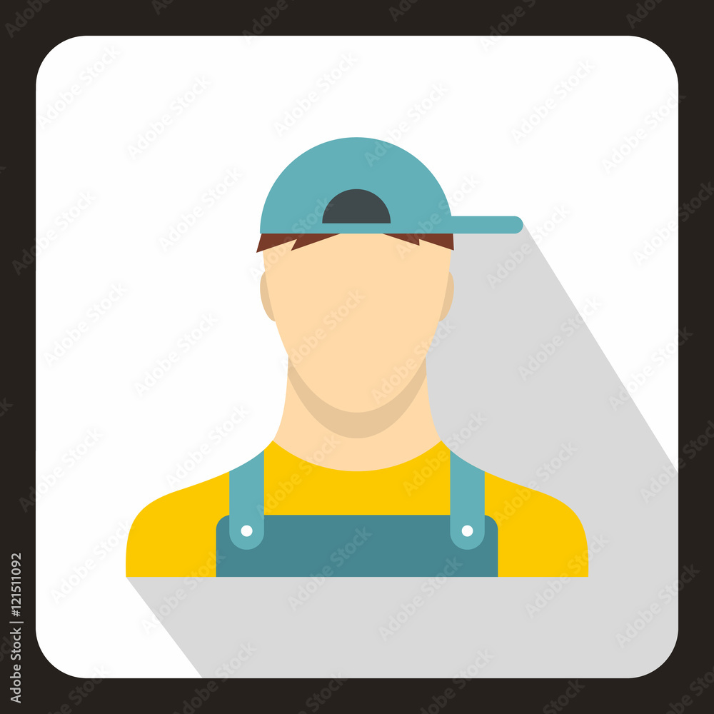 Plumber icon in flat style on a white background vector illustration
