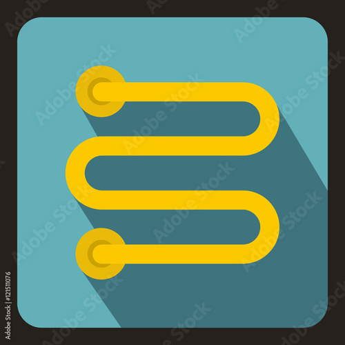 Heated towel rail icon in flat style on a baby blue background vector illustration