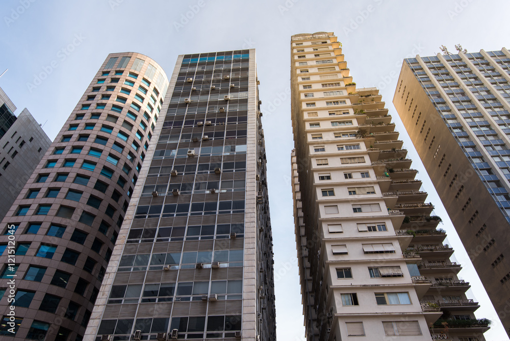 Obraz premium Modern Architecture Office Buildings in Paulista Avenue in Sao Paulo