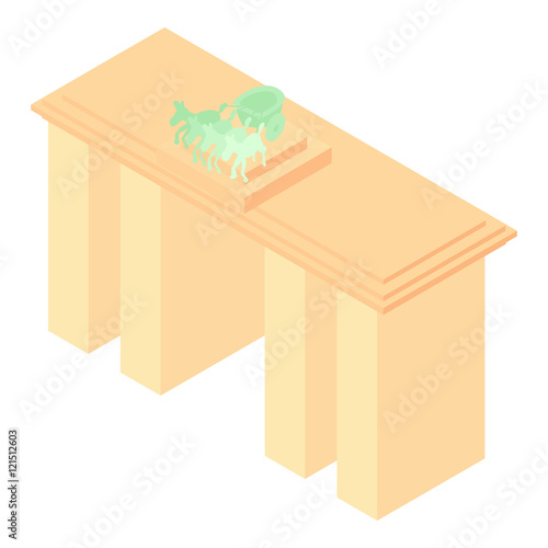 Brandenburg gate in Germany icon in cartoon style isolated on white background. Landmark symbol vector illustration
