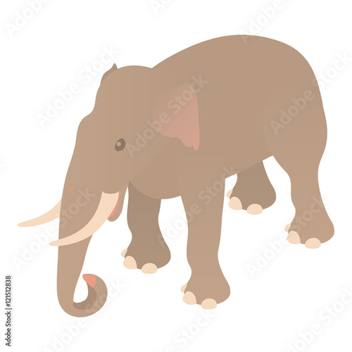 Elephant icon in cartoon style isolated on white background. Animals symbol vector illustration