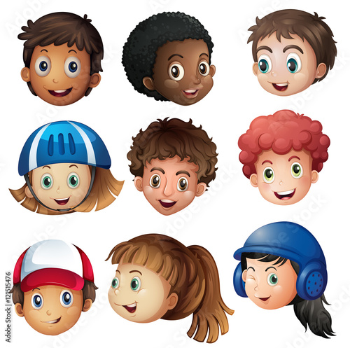 Boy and girl with happy face