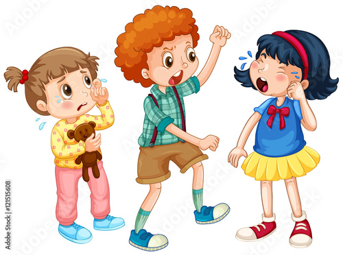 Boy bullying other kids