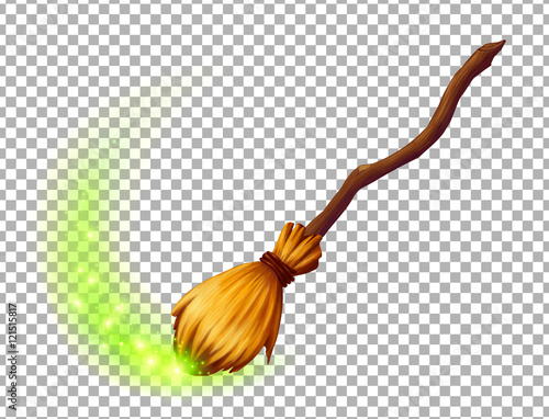 Vector magic witch broom