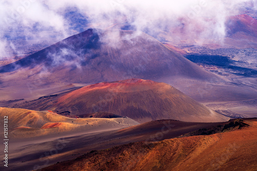 haleakala crater, clouds, maui