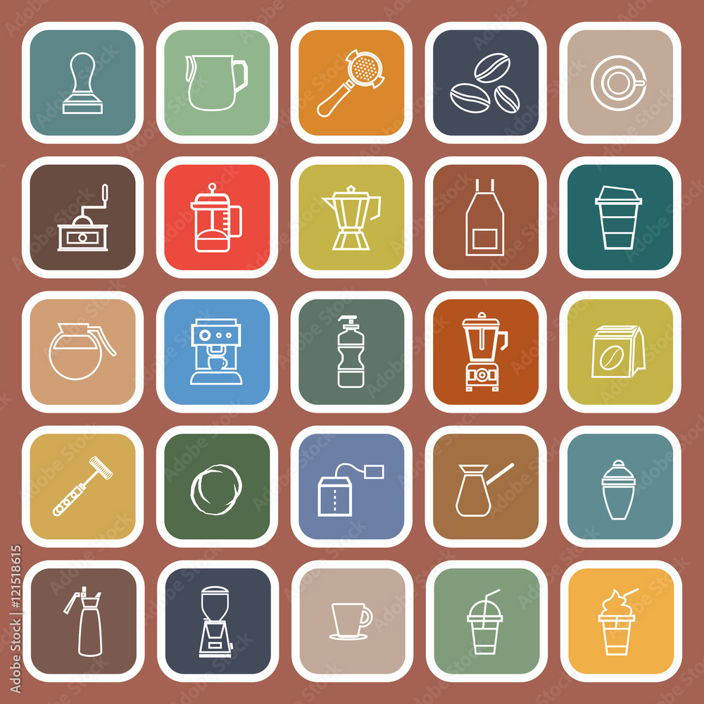 Barista line flat icon on brown background Barista line flat icon on brown background