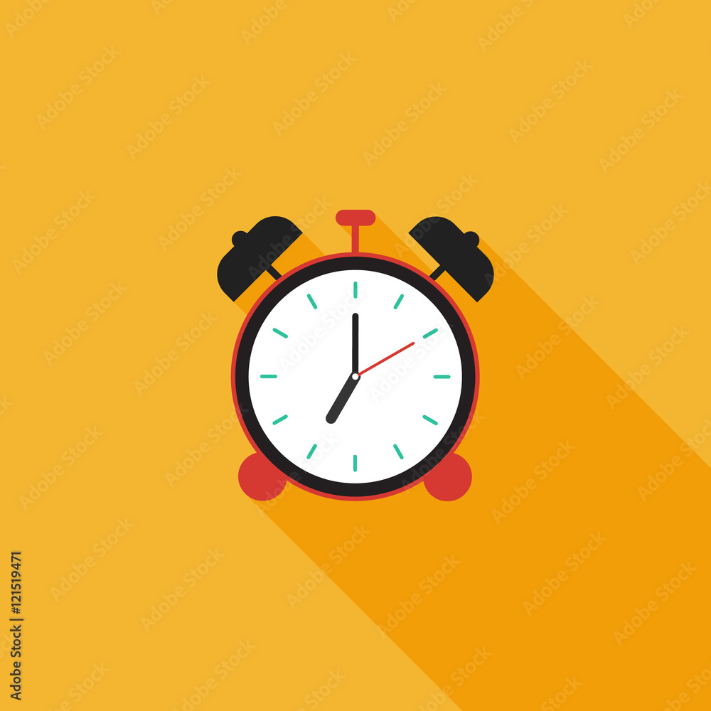 Alarm clock icon flat design vector illustration Alarm clock icon flat design vector illustration