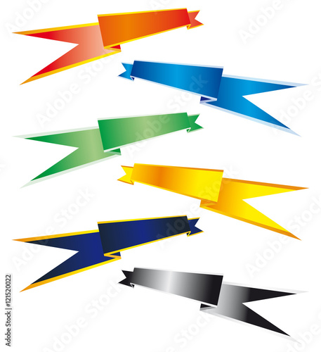 set of colorful vector ribbons