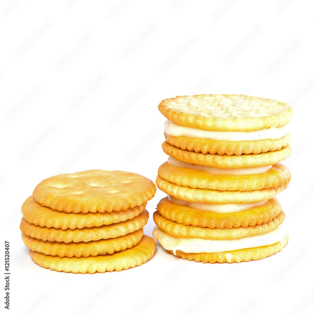 crackers or biscuits on white background crackers or biscuits on white background