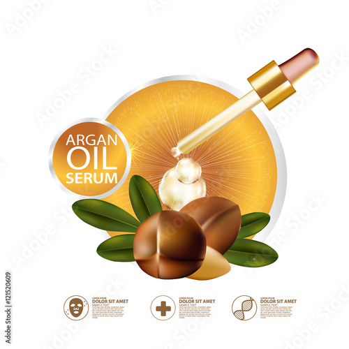 argan oil Serum and Background Concept Skin Care Cosmetic