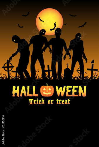 halloween zombies in a graveyard