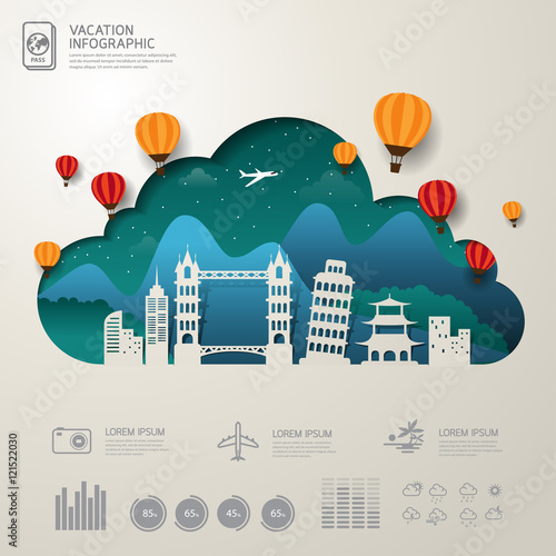 Vector Infographics Travel and Vacation concept elements.