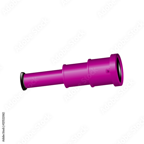 Vintage spyglass in black and purple design 